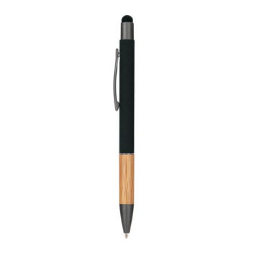 Metal Stylus Pen with Bamboo Grip - Black