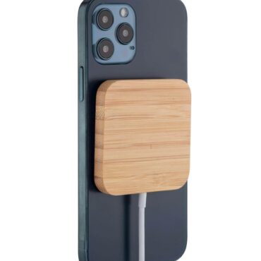 15W Square Bamboo Magsafe Wireless Charger