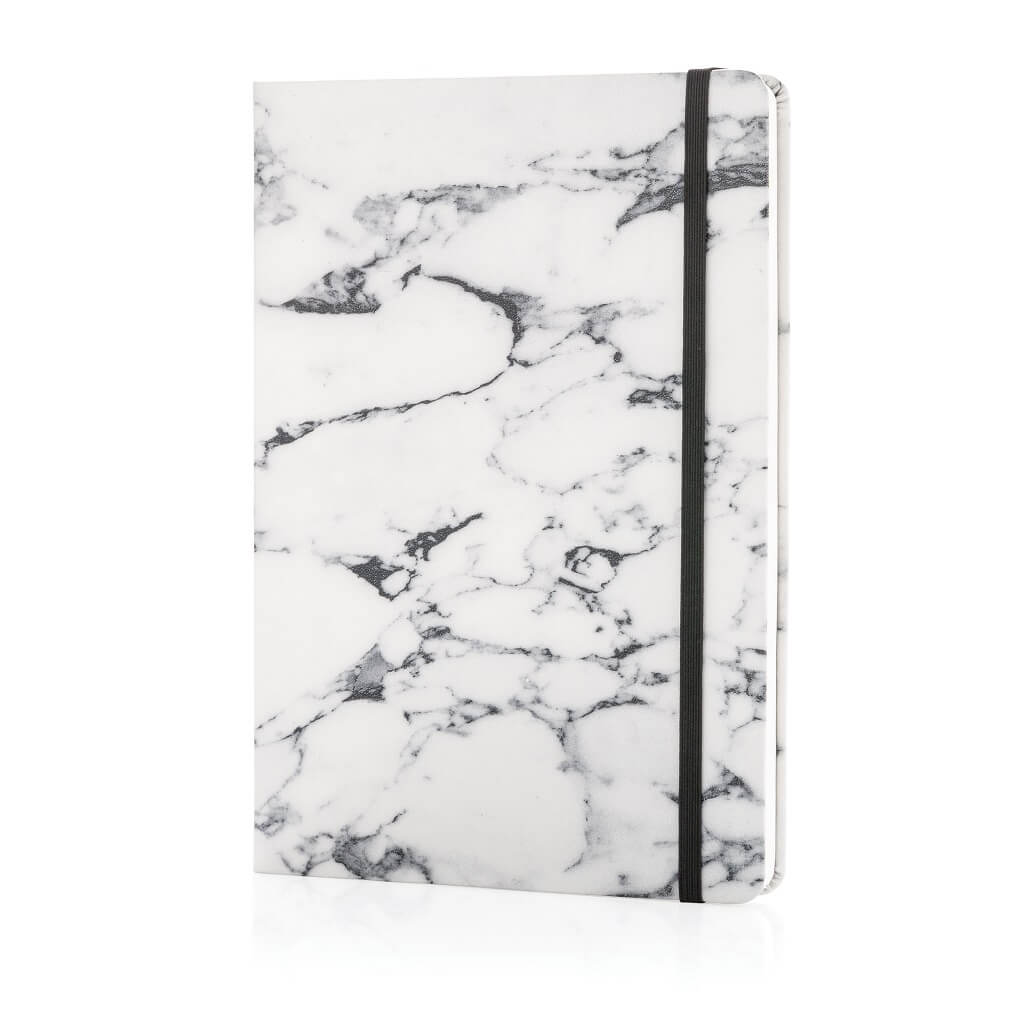 XD Marble PU A5 Ruled Notebook - White