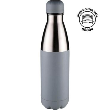 Hans Larsen Double Wall Stainless Steel Water Bottle - 500ml - Grey