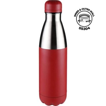 Hans Larsen Double Wall Stainless Steel Water Bottle - 500ml - Red