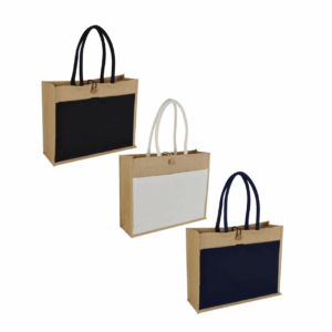 Jute Bag with Canvas Pocket
