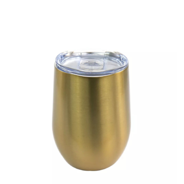 Stainless Steel, Double Wall, Egg Shaped Mug - Gold