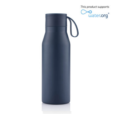 Hans Larsen Vacuum Bottle with Loop - 600ml - Navy Blue