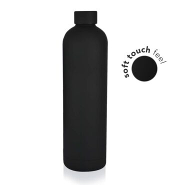 Soft Touch Insulated Water Bottle - 1L- Black