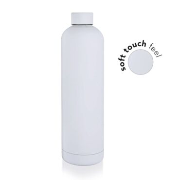 Soft Touch Insulated Water Bottle - 1L - White