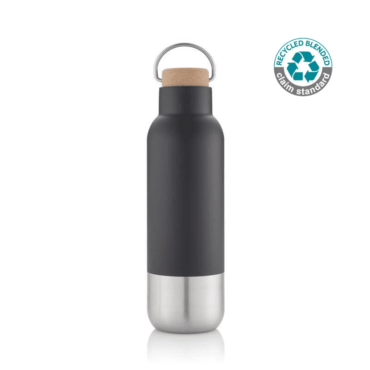 Hans Larsen RCS Recycled Stainless Steel Insulated Water Bottle - Black