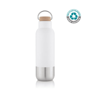 Hans Larsen RCS Recycled Stainless Steel Insulated Water Bottle - White