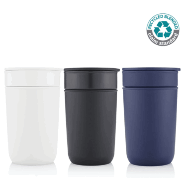 Hans Larsen Premium Ceramic Tumbler With Recycled Protective Sleeve - 360ml