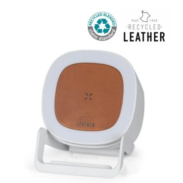 @memorii Recycled 15W Wireless Charger Bluetooth Speaker - White/Tan