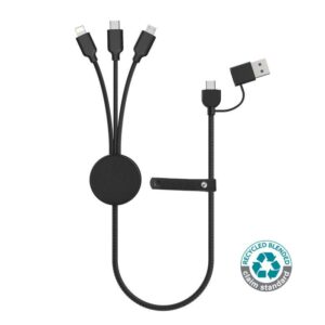 memorii Recycled 6-in-1 Charging Cable - Black