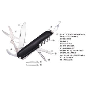 12 in 1 Multi Function Tool - Black