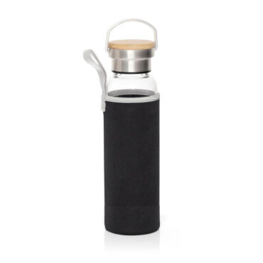 Hans Larsen Borosilicate Glass Bottle with Neo Sleeve 500ml- Black