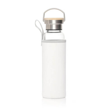 Hans Larsen Borosilicate Glass Bottle with Neo Sleeve 500ml - White