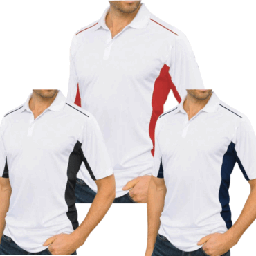 DryNCool Polo Shirt with UV protection - White/Black