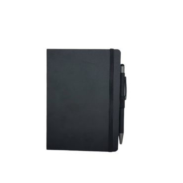 Soft Cover B6 Notebook and Pen Set - Black