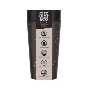 Circular Cup 12oz Black and Cosmic Black