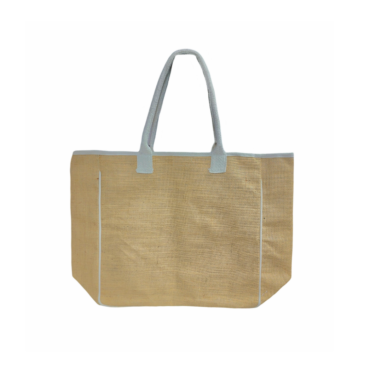 Laminated Jute Bag with Velcro - Natural