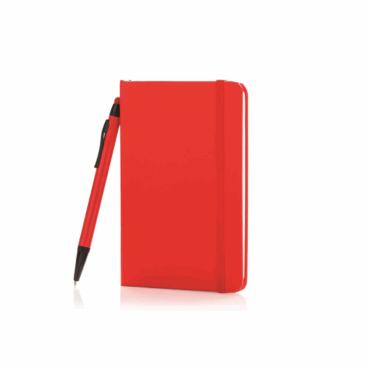 A6 Hard Cover Notebook With Stylus Pen - Red