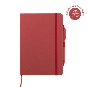 eco-neutral® A5 Hard Cover Notebook & Pen Set - Cherry Paper