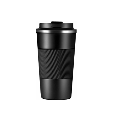 Coffee Mug with Silicone Grip 380ml - Black