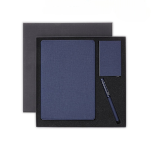 Sustainable Gift Set with Refillable Notebook, Pen & Cardholder - Navy