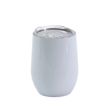 Stainless Steel, Double Wall, Egg Shaped Mug 350ml - White