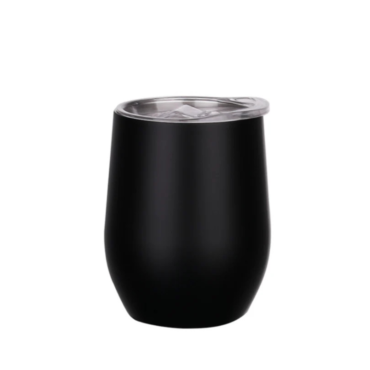 Stainless Steel, Double Wall, Egg Shaped Mug 350ml - Black