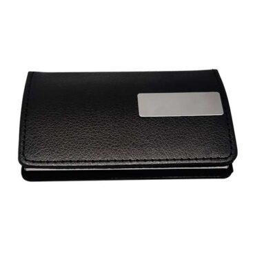 Leather Metal Cardholder - Black