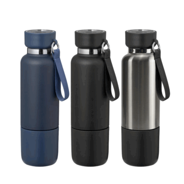 Multi-function SS, Double Wall Bottle with Base Cup and Lanyard - 500ml