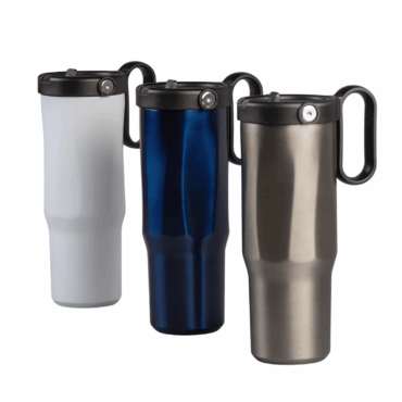 Recycled Stainless Steel Mug with Straw - 900ml