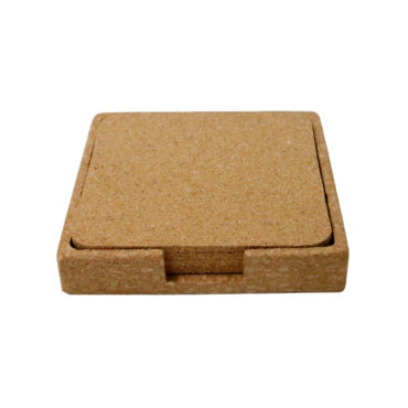 eco-neutral set of 4 Cork Coasters with Cork Stand