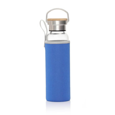 Hans Larsen Borosilicate Glass Bottle with Neo Sleeve 500ml - Royal Blue