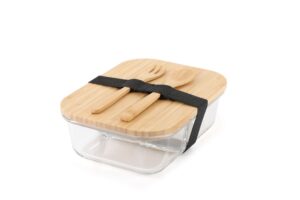 Hans Larsen Glass Lunch Box with Bamboo Cutlery