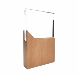 Rectangle Shaped Wood and Crystal Awards with Box