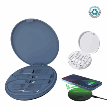 Recycled 15W Magnetic Wireless Charger Multicable Set