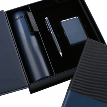 Premium Giftset (PU Notebook, Metal Ball Pen & RFID Card Holder Phone Stand)