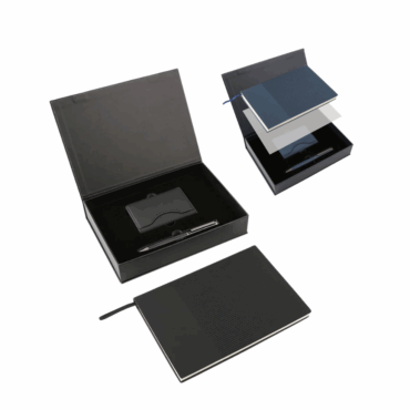 Executive Gift Set PU binder notebook, metal pen and card holder