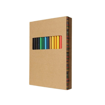 Tri-Fold Kraft Coloring Kit with 24 Pencils