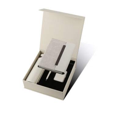 Premium Gift Set with 600ml Vacuum Bottle, PU Notebook & Metal Pen